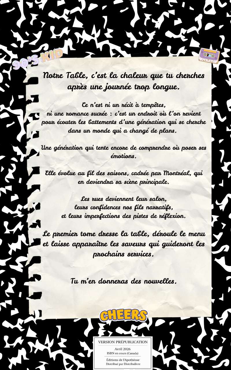 Couverture du livre - Notre table, Tome 1 - Verso