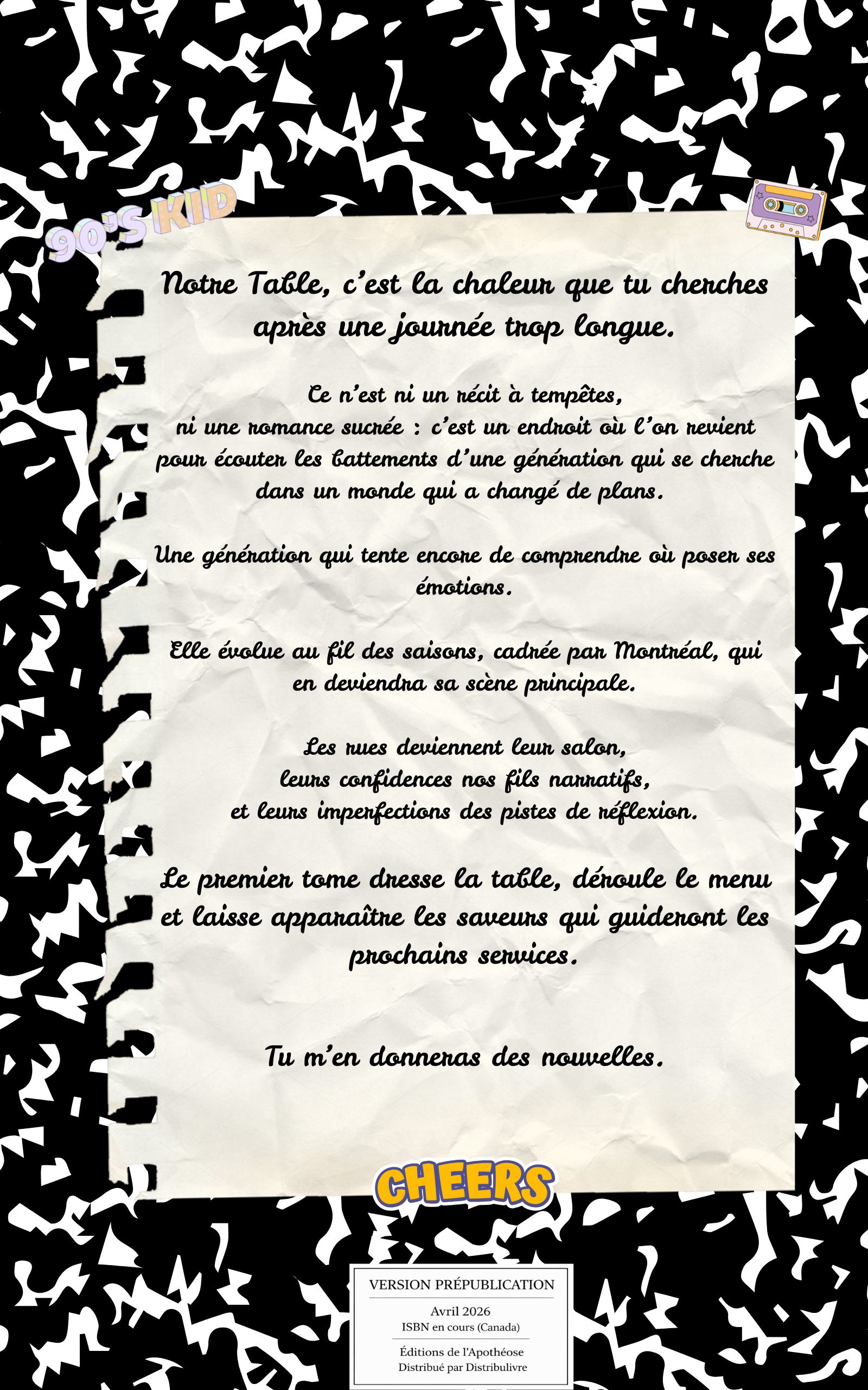 Couverture arrière de l'ouvrage Notre table tome 1