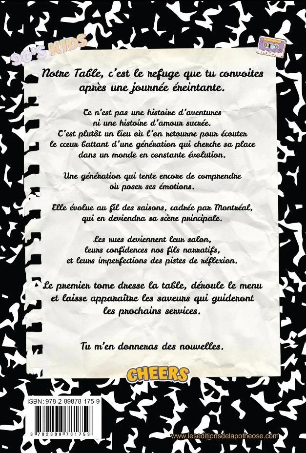 Couverture arrière de l'ouvrage Notre table tome 1